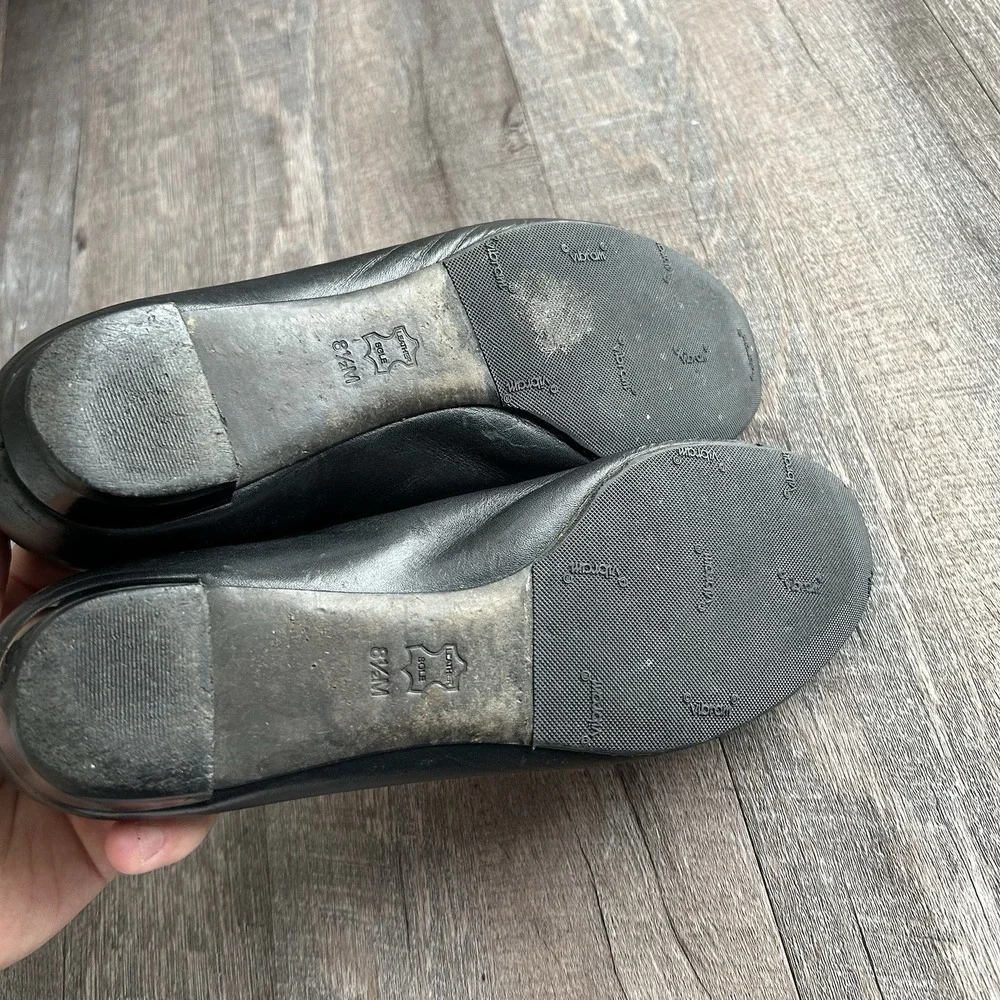 TORY BURCH Black Chelsea Leather Ballet Flats Shoes Womens Sz 8.5M